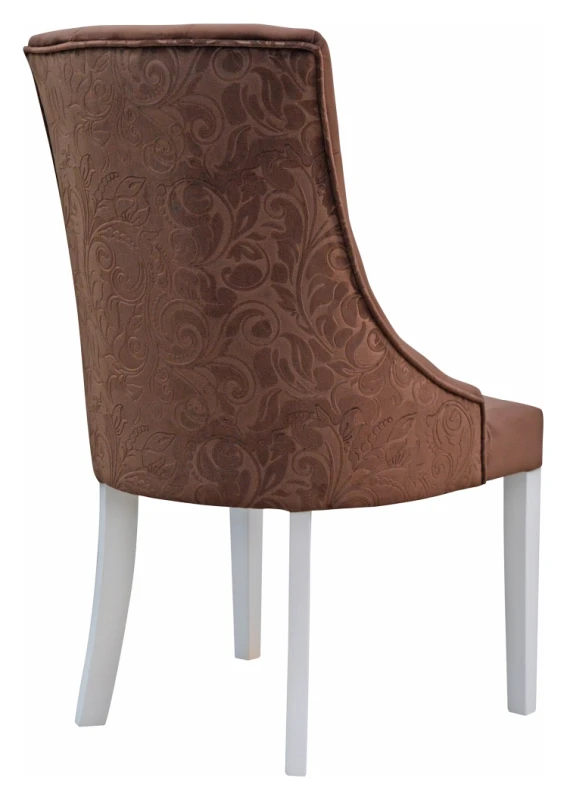 Krzesło Madam Chesterfield, łączenie tkanin, tył falcon 7 (kewis)  reszta pagani 7 (kewis), 14 biały