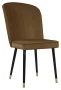 Krzesło Matylda, French Velvet 654, czarny + zlote końce