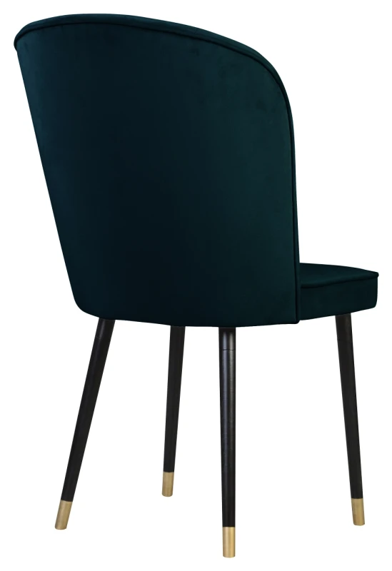 Krzesło Matylda, french velvet 670, czarny + złote końce