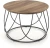 Stolik kawowy Nubira okrągły loft metalowy do salonu 60 cm czarny/orzechowy
