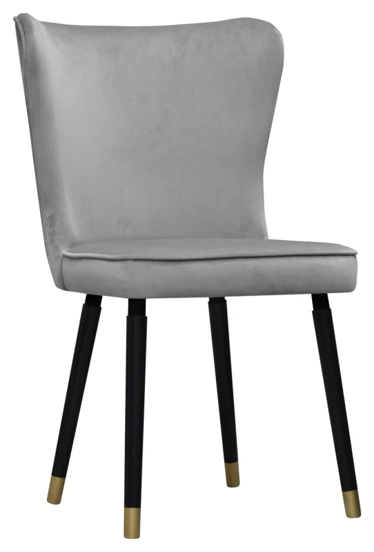 Krzesło Monti, French Velvet 666, czarny + złote końce