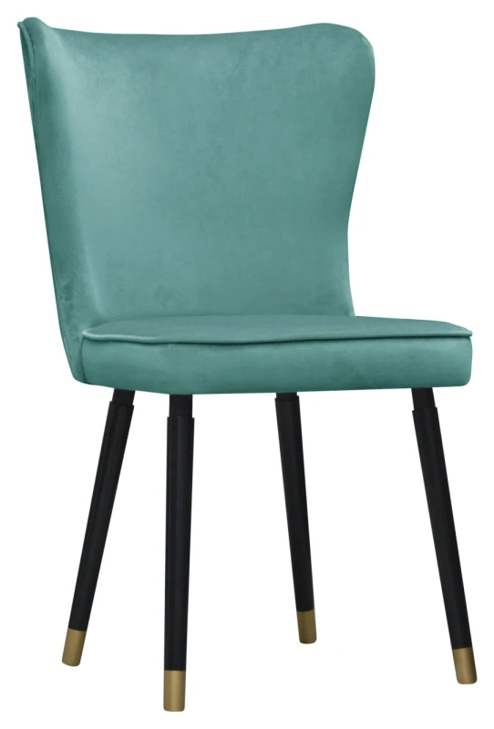 Krzesło Monti, French Velvet 667, czarny + złote końce