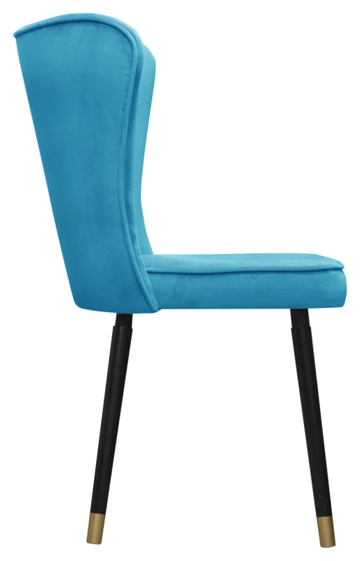 Krzesło Monti, French Velvet 669, czarny + złote końce