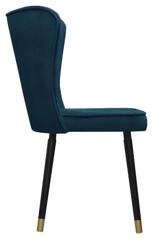 Krzesło Monti, French Velvet 670, czarny + złote końce