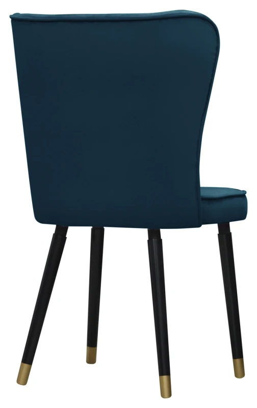 Krzesło Monti, French Velvet 670, czarny + złote końce