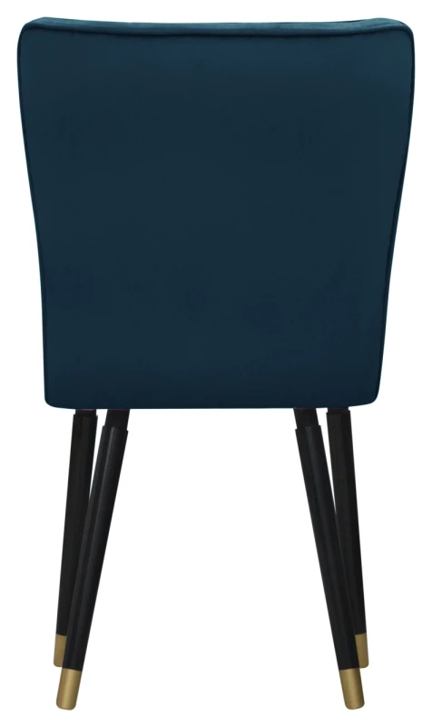 Krzesło Monti, French Velvet 670, czarny + złote końce