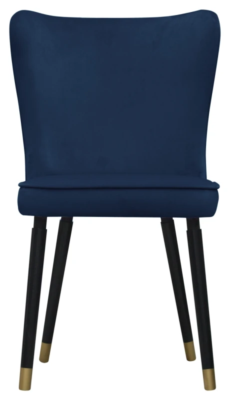 Krzesło Monti, French Velvet 671, czarny + złote końce