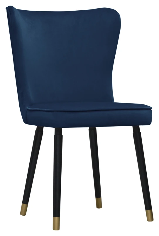 Krzesło Monti, French Velvet 671, czarny + złote końce