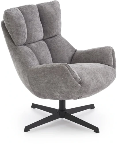 Fotel obrotowy Orinoko wypoczynkowy nowoczesny tapicerowany do salonu popielaty