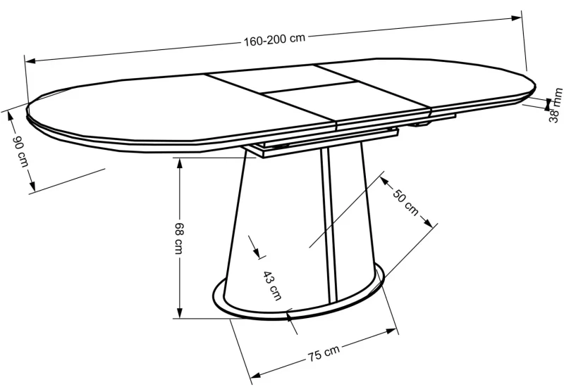 Stół rozkładany Robinson nowoczesny do jadalni 160-200 cm beżowy marmur/cappuccino