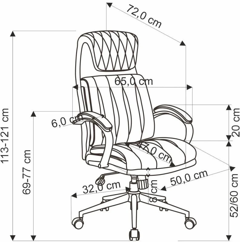 Fotel obrotowy Romano z wysokim oparciem elegancki do biura czarny