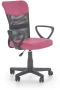 Fotel obrotowy Timmy 52 cm z siatką do pokoju młodzieżowego różowy