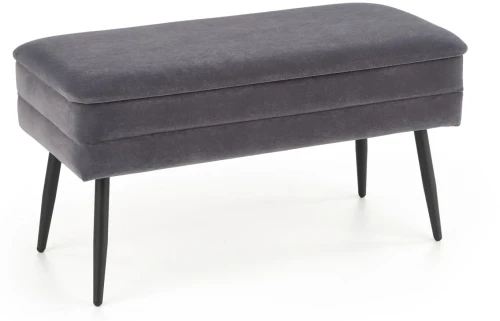 Ławka tapicerowana Velva 78 cm z funkcją pojemnika do przedpokoju popielaty/czarny