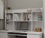 Biurko komputerowe Kuba z nadstawką nowoczesne z 6 szufladami 130 cm biały