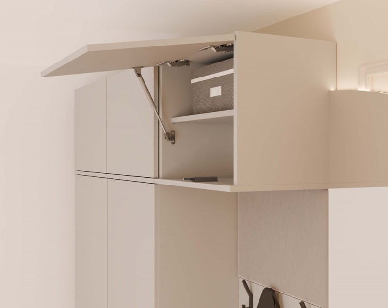 Garderoba Haga III szafa i 2 wieszaki do przedpokoju 150 cm kaszmir