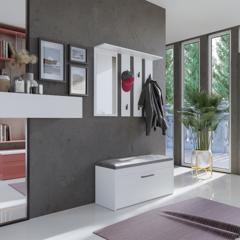 Garderoba Parma zestaw mebli do przedpokoju 100 cm biały