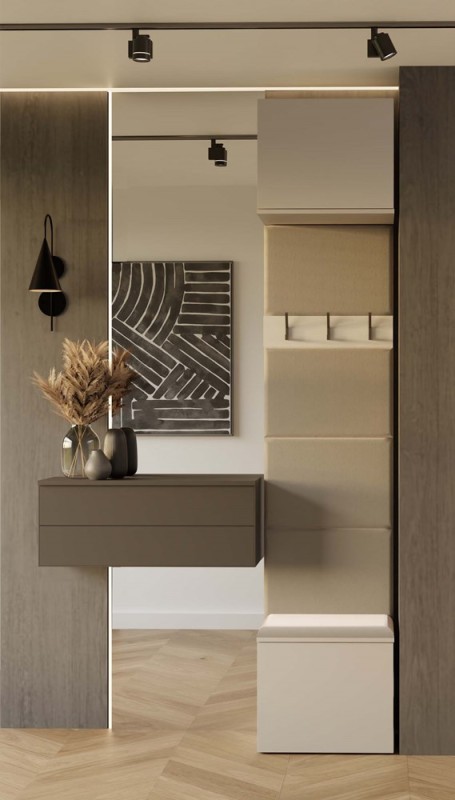 Garderoba Haga wieszak ścienny z szafkami do przedpokoju 50 cm kaszmir