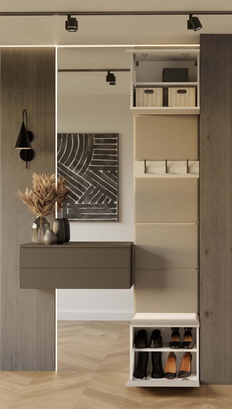 Garderoba Haga wieszak ścienny z szafkami do przedpokoju 50 cm kaszmir