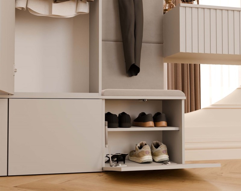 Garderoba Haga wieszak ścienny z szafkami do przedpokoju 50 cm kaszmir