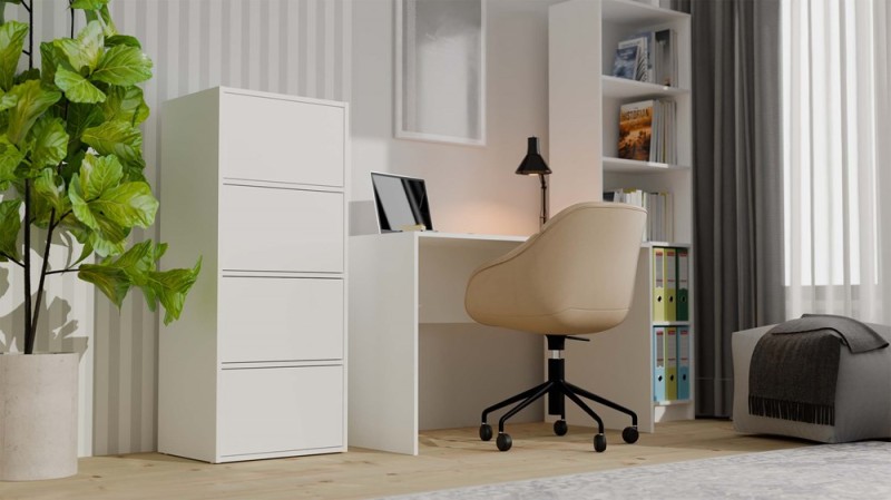 Komoda Alma nowoczesna bezuchwytowa do salonu 50 cm biały