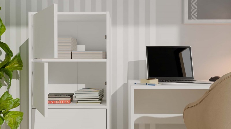 Komoda Alma nowoczesna bezuchwytowa do salonu 50 cm biały