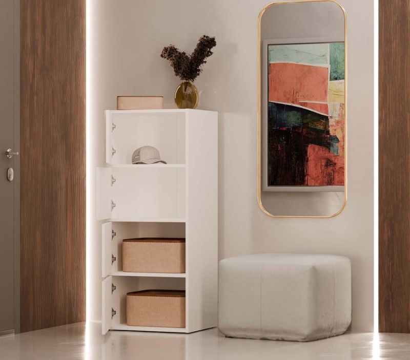 Komoda Alma nowoczesna bezuchwytowa do salonu 50 cm biały