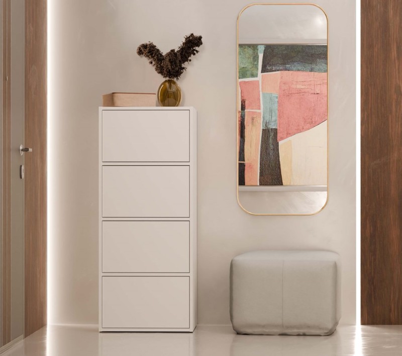 Komoda Alma nowoczesna bezuchwytowa do salonu 50 cm biały