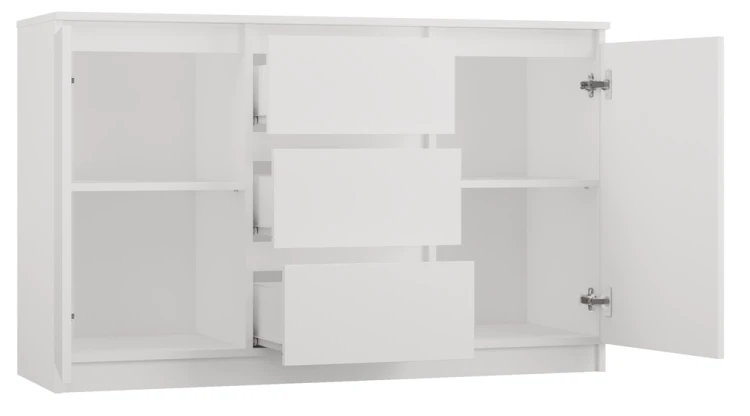 Komoda Costa 6 szuflad 3 drzwi do salonu 200 cm biały