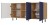 Komoda Kama Slim trzydrzwiowa ryflowany front lamele 150 cm dąb artisan/granatowy