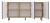 Komoda Kama Slim trzydrzwiowa ryflowany front lamele 150 cm dąb artisan/granatowy