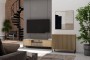 Komoda Kamaro 2D Slim dwudrzwiowa ryflowany front lamele 100 cm dąb artisan