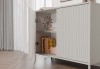 Komoda Kamaro 2D Slim dwudrzwiowa ryflowany front lamele 100 cm kaszmir
