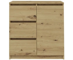 Komoda Malwa 1D3S jednodrzwiowa z 3 szufladami do salonu 80 cm dąb artisan