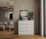 Komoda Malwa 1D5S jednodrzwiowa z 5 szufladami do salonu 100 cm biały
