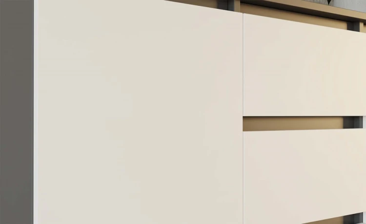 Komoda Malwa 2D3S dwudrzwiowa z 3 szufladami do salonu 120 cm antracyt/biały