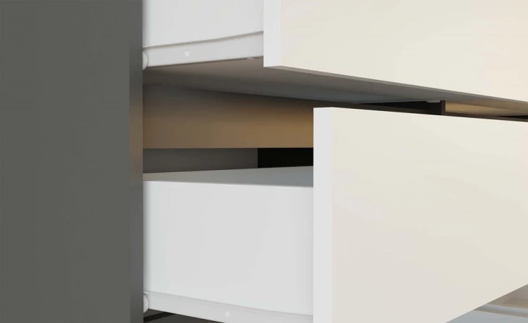Komoda Malwa 2D3S dwudrzwiowa z 3 szufladami do salonu 120 cm antracyt/biały