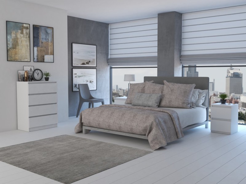 Komoda Malwa M4 z szufladami do salonu 70 cm biały