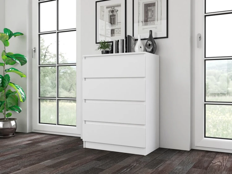 Komoda Malwa M4 z szufladami do salonu 70 cm biały