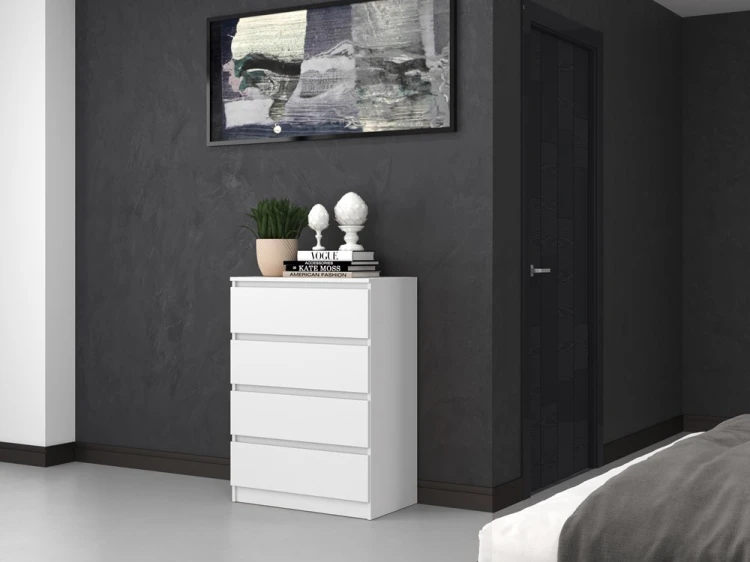 Komoda Malwa M4 z szufladami do salonu 70 cm biały