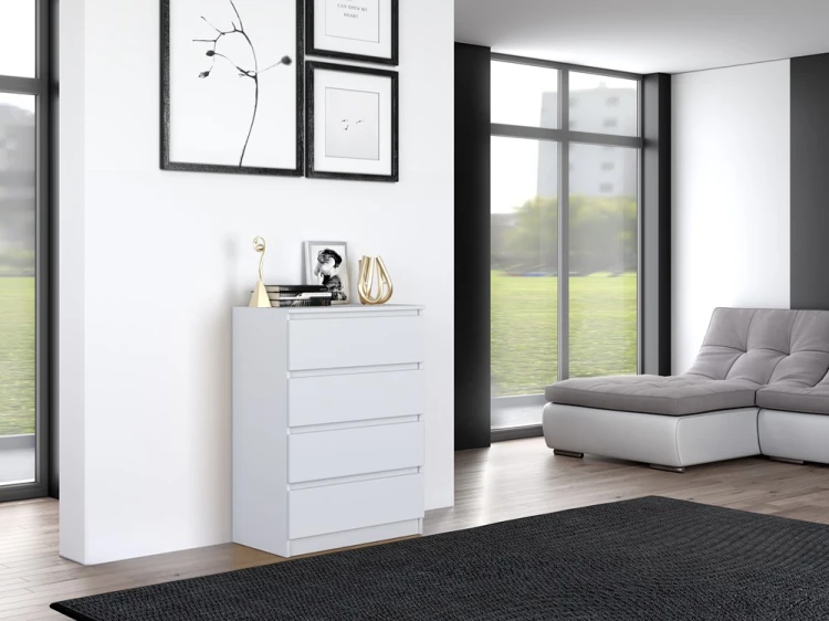 Komoda Malwa M4 z szufladami do salonu 70 cm biały