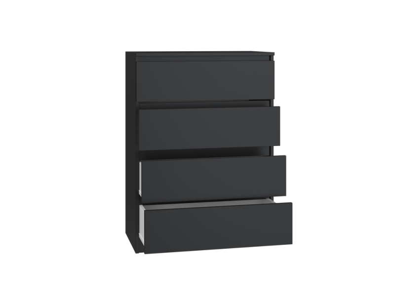 Komoda Malwa M4 z szufladami do salonu 70 cm czarny