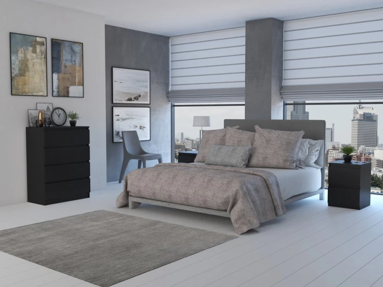 Komoda Malwa M4 z szufladami do salonu 70 cm czarny