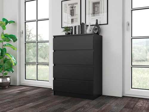 Komoda Malwa M4 z szufladami do salonu 70 cm czarny