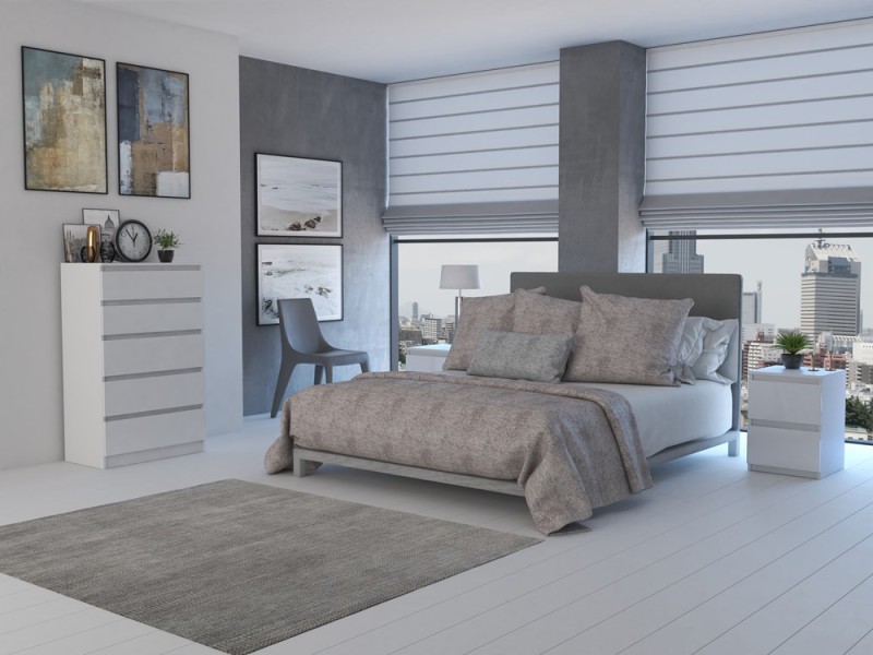 Komoda Malwa M5 z szufladami do salonu 70 cm biały