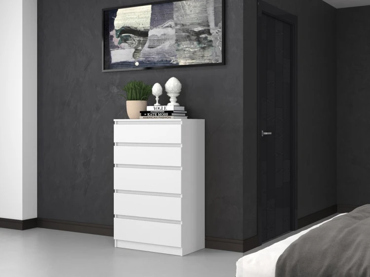 Komoda Malwa M5 z szufladami do salonu 70 cm biały