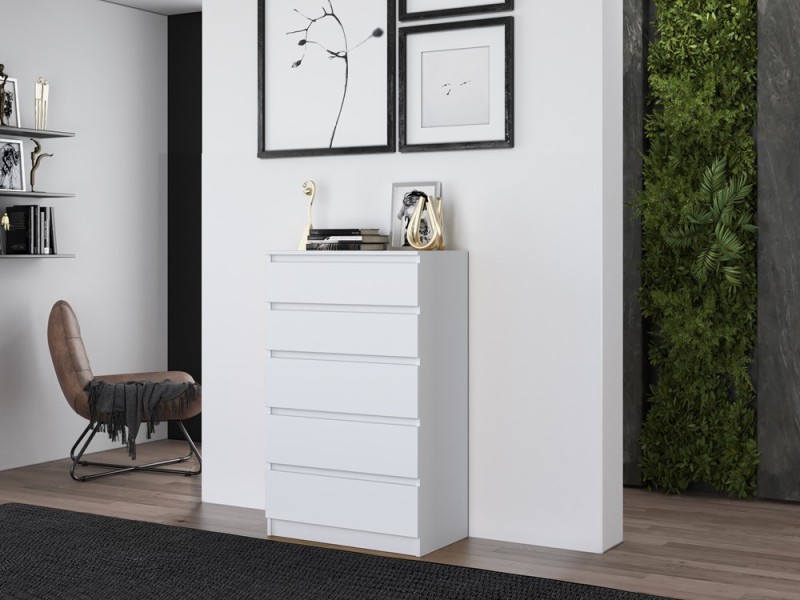 Komoda Malwa M5 z szufladami do salonu 70 cm biały