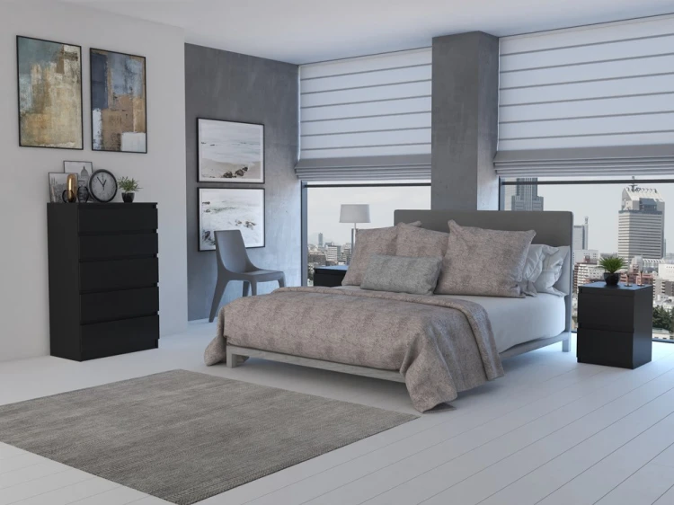 Komoda Malwa M5 z szufladami do salonu 70 cm czarny