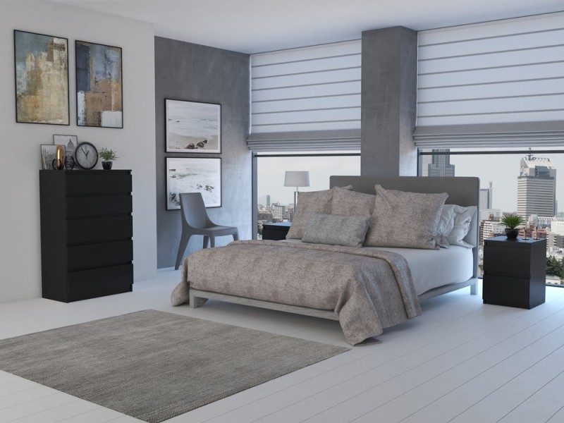 Komoda Malwa M5 z szufladami do salonu 70 cm czarny