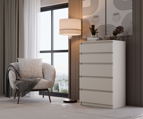 Komoda Malwa M5 z szufladami do salonu 70 cm kaszmir
