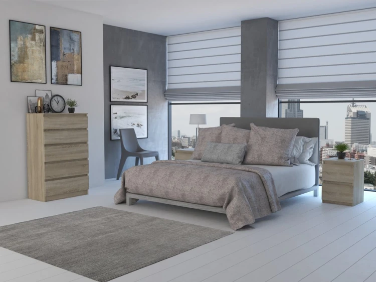 Komoda Malwa M5 z szufladami do salonu 70 cm dąb sonoma